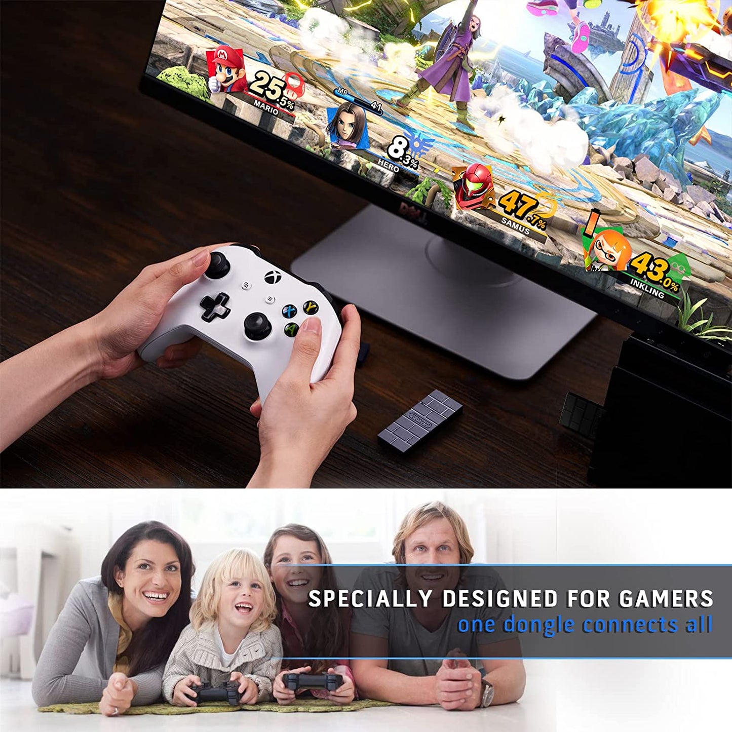 8Bitdo Adapter 2, Wireless Bluetooth USB  for Switch, Windows, macOS, Raspberry Pi, Android TV Box, Retrofreak