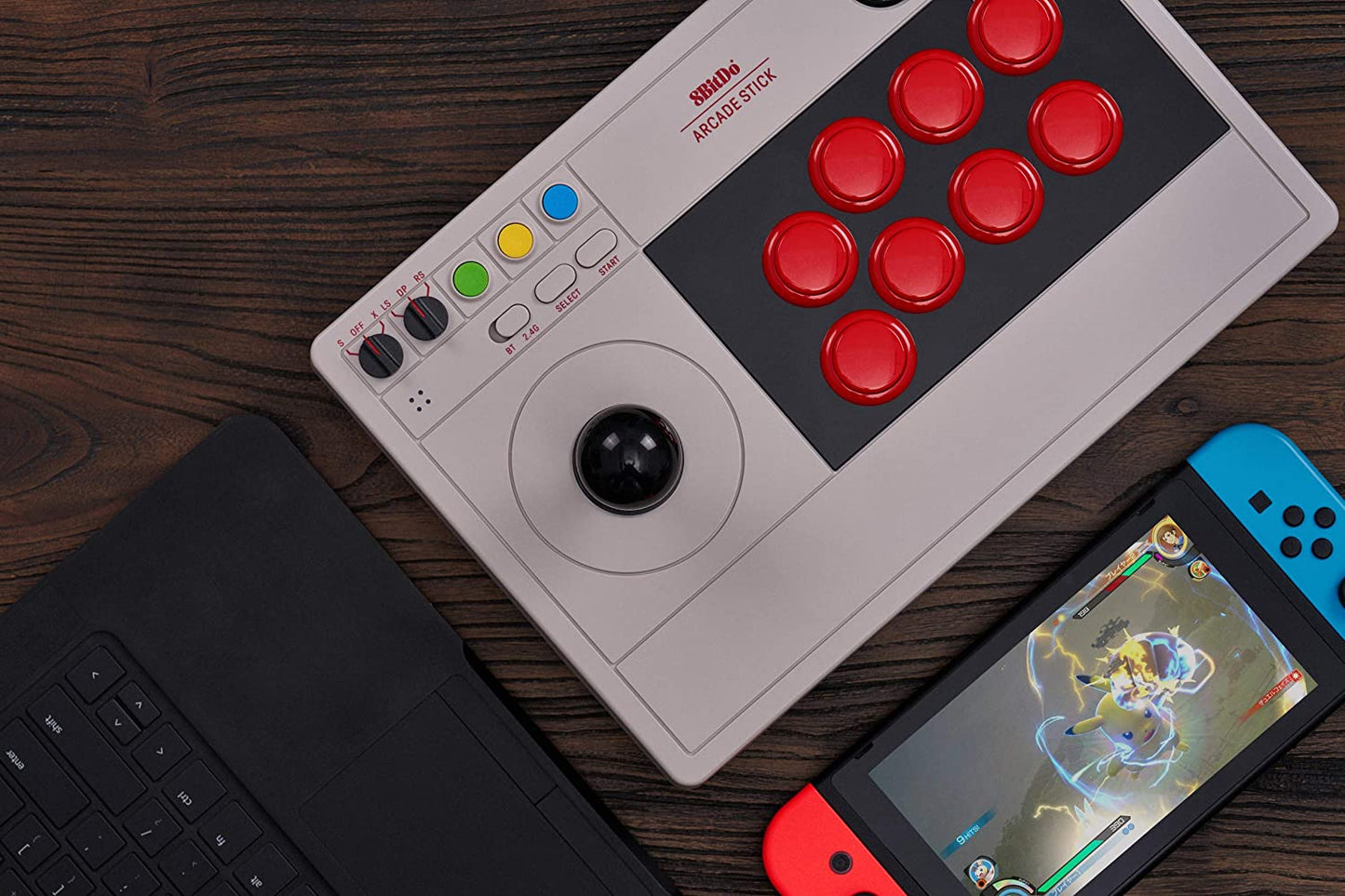 8Bitdo Arcade Stick for Switch & Windows, Wireless Bluetooth 2.4G Wired support Joystick