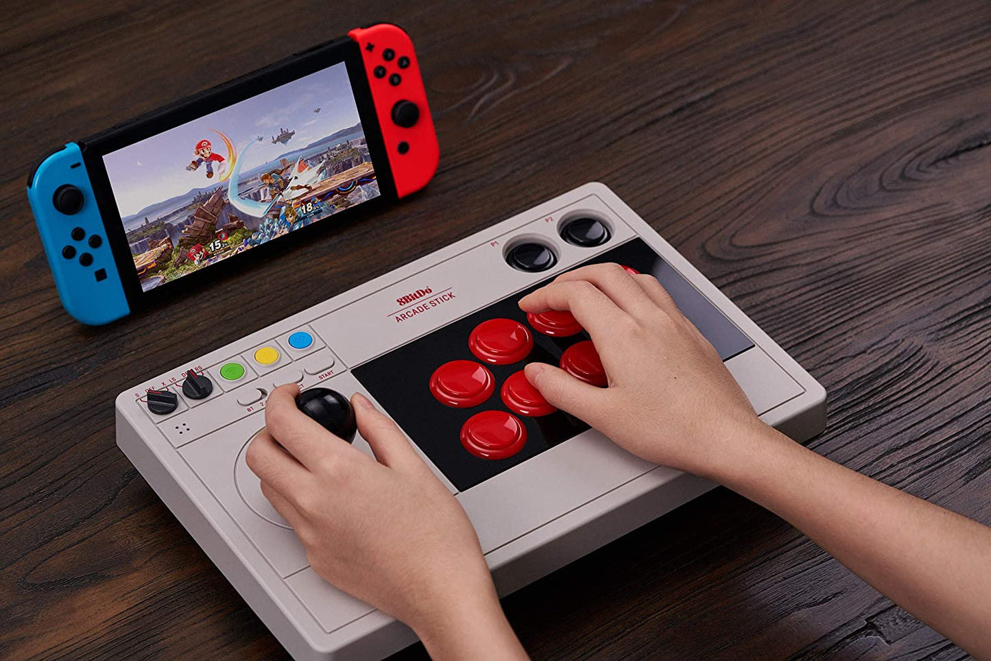 8Bitdo Arcade Stick for Switch & Windows, Wireless Bluetooth 2.4G Wired support Joystick
