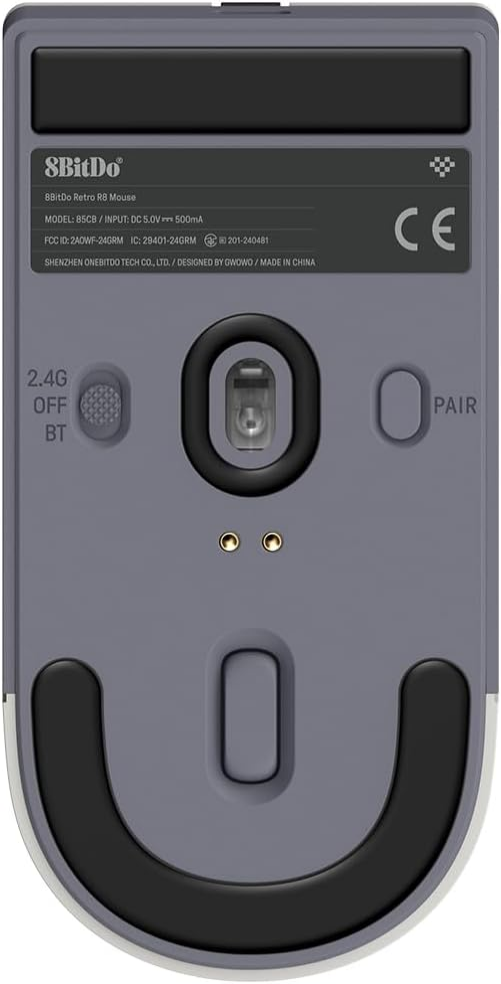 8BitDo Retro R8 Mouse with  DPI 26K, Wireless 4K Polling with Charging Dock