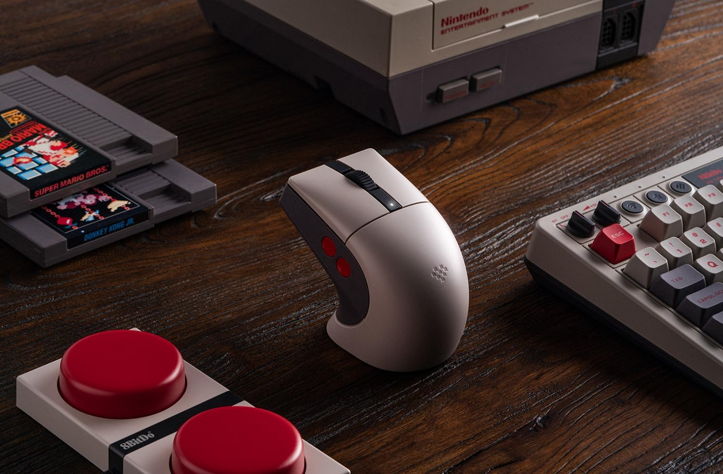 8BitDo Retro R8 Mouse with  DPI 26K, Wireless 4K Polling with Charging Dock