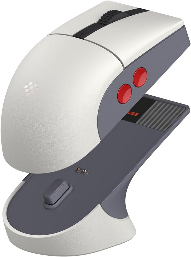 8BitDo Retro R8 Mouse with  DPI 26K, Wireless 4K Polling with Charging Dock