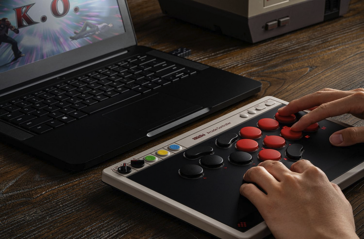 8BitDo All-Button Arcade Controller for Switch/Switch 2 & Windows – Bluetooth, 2.4G, Wired Connectivity, Low-profile