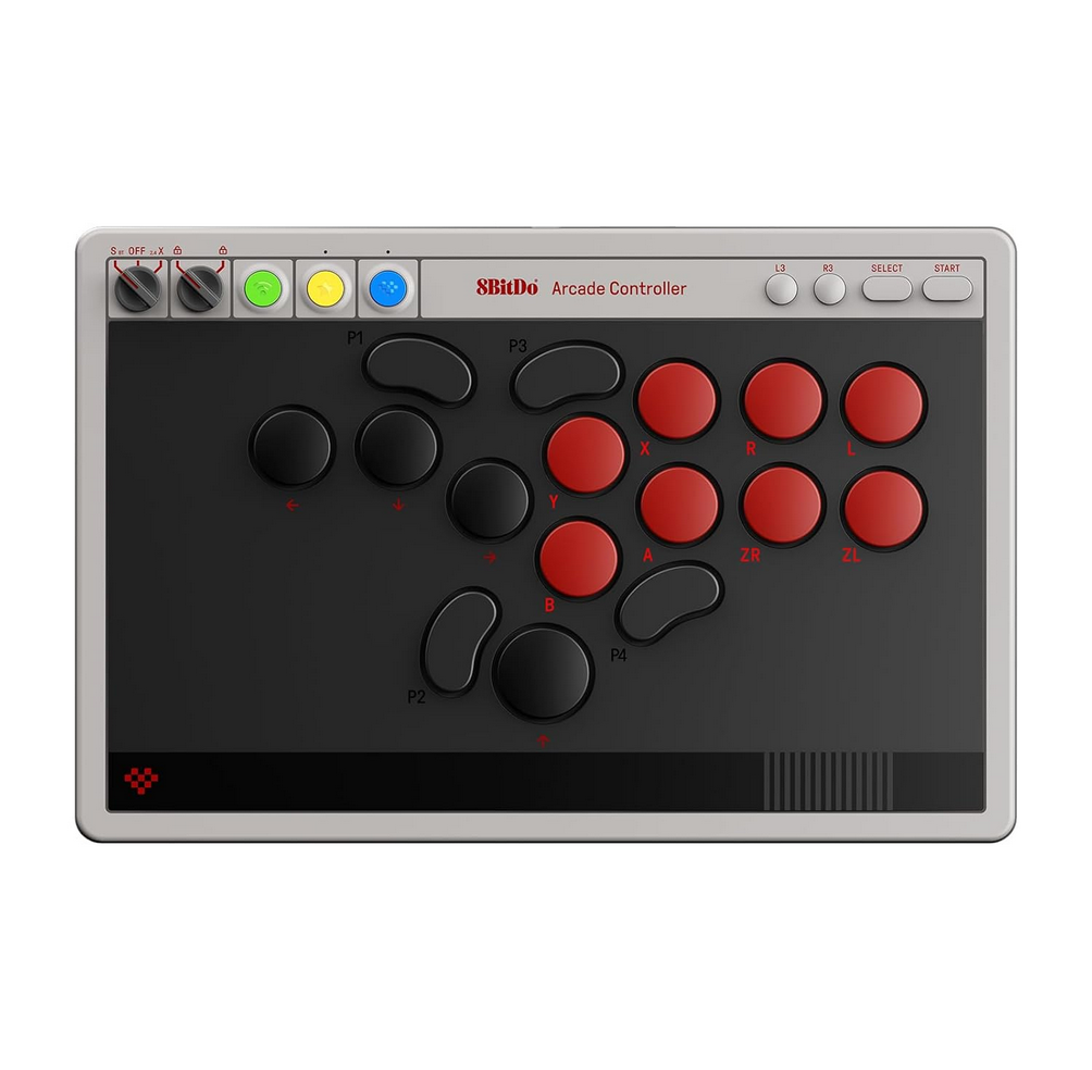 8BitDo All-Button Arcade Controller for Switch/Switch 2 & Windows – Bluetooth, 2.4G, Wired Connectivity, Low-profile