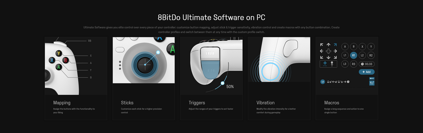 8BitDo Ultimate Wired Controller, USB Wired Controller for PC Windows, Android, Raspberry Pi SteamOS and Switch
