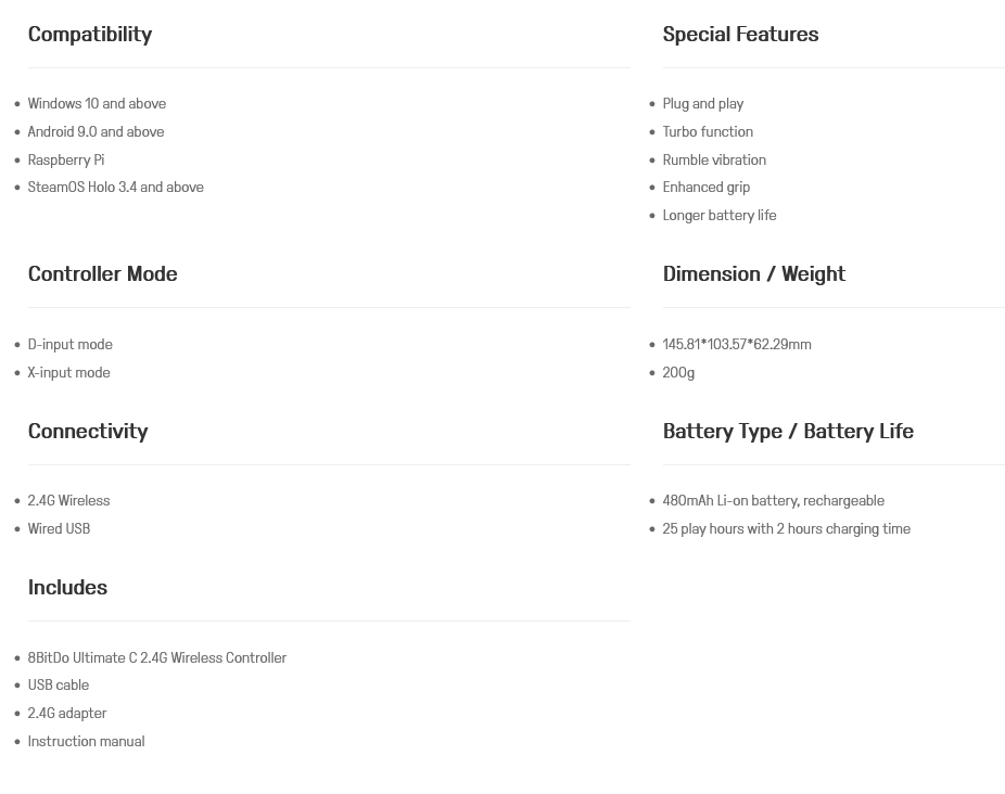 8BitDo Ultimate C - for Steam Deck, Windows, Android, Raspberry Pi