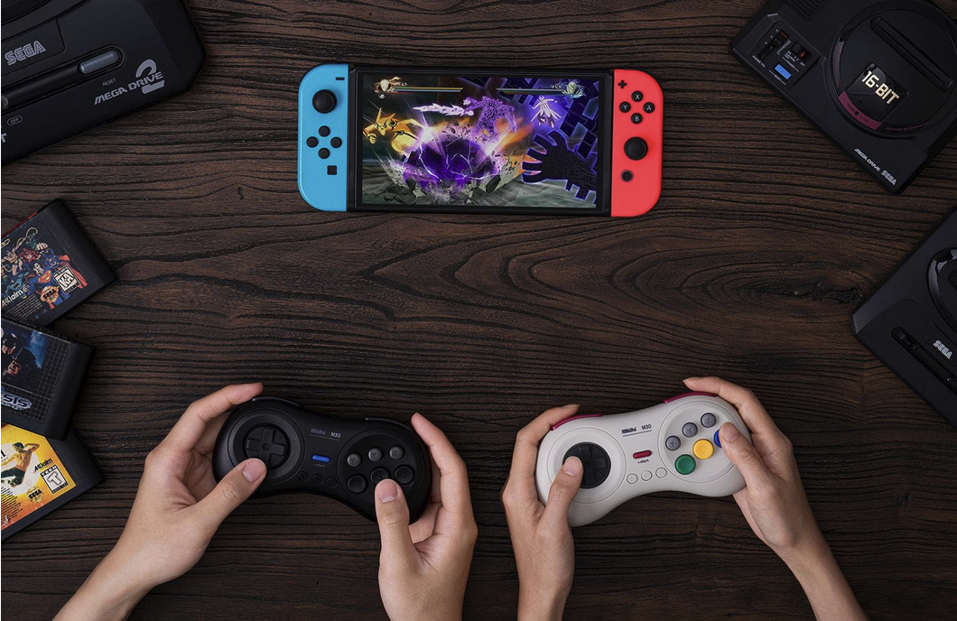 8Bitdo M30 Bluetooth Gamepad for Nintendo Switch, PC and Android with Sega Genesis & Mega Drive Style