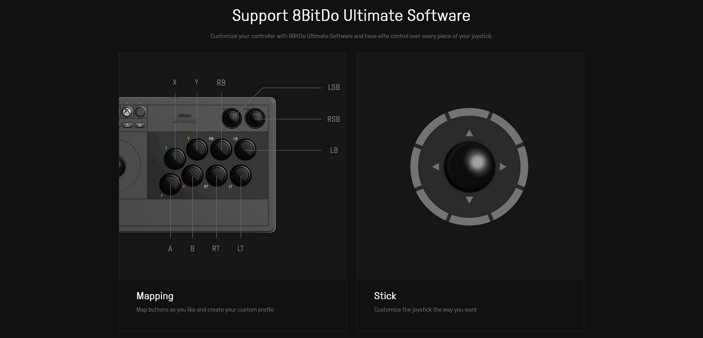 8Bitdo Arcade Stick for Xbox Series X|S, Xbox One and Windows 10, Arcade Fight Stick 3.5mm Audio  Officially Licensed