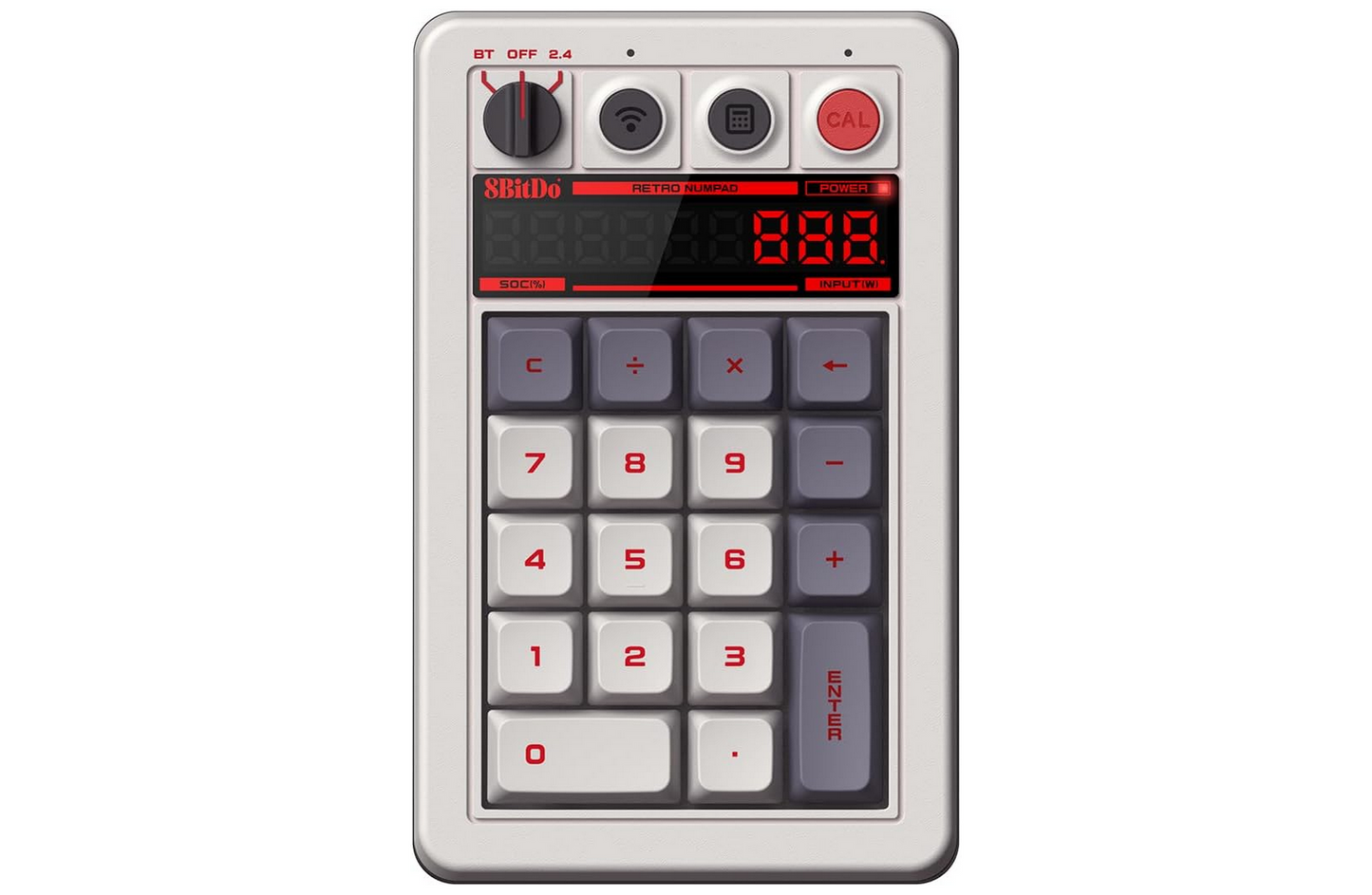 8BitDo Retro 18 Mechanical Numpad, Calculator, Bluetooth/2.4G/Wired Numpad for Windows and Android