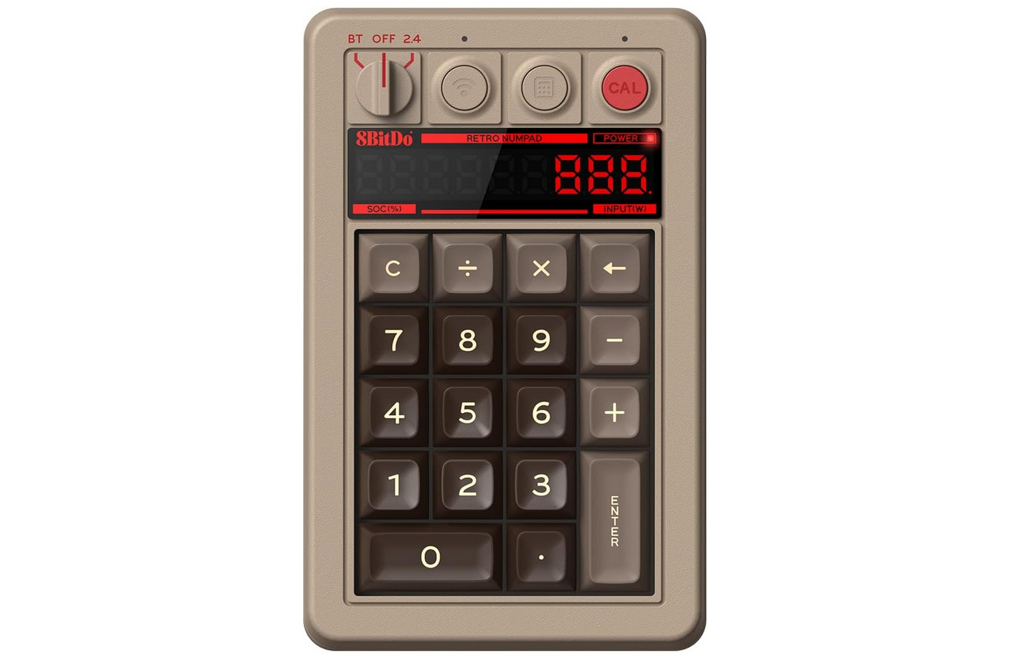 8BitDo Retro 18 Mechanical Numpad, Calculator, Bluetooth/2.4G/Wired Numpad for Windows and Android