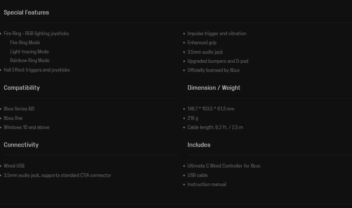 8Bitdo Ultimate C Hall Effect Joysticks/Hall Trigger Wired Controller for Xbox Series X|S, Xbox One, Windows