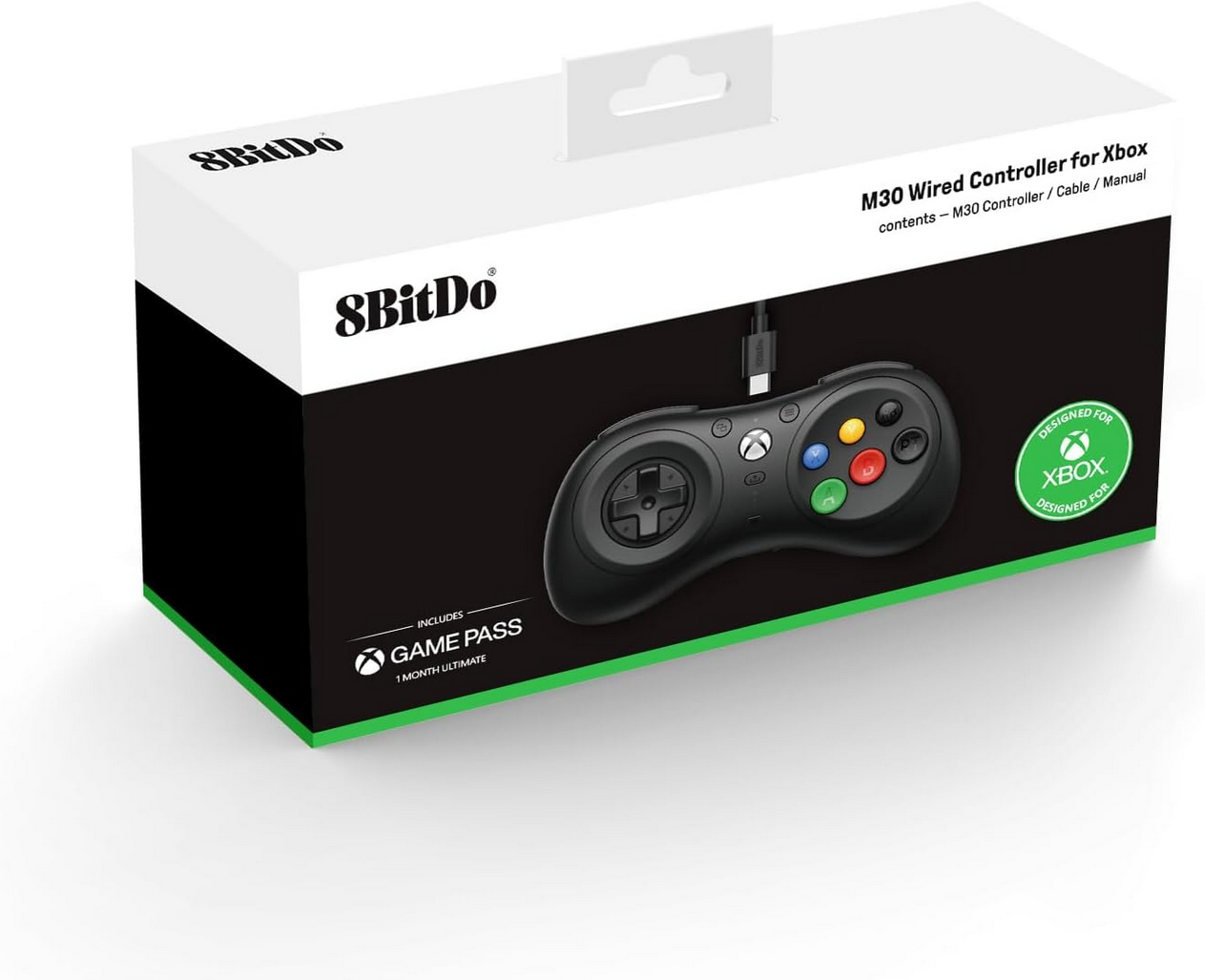 8Bitdo M30 Wired Controller for Xbox Series X|S, Xbox One, and Windows with 6-Button Layout - Officially Licensed