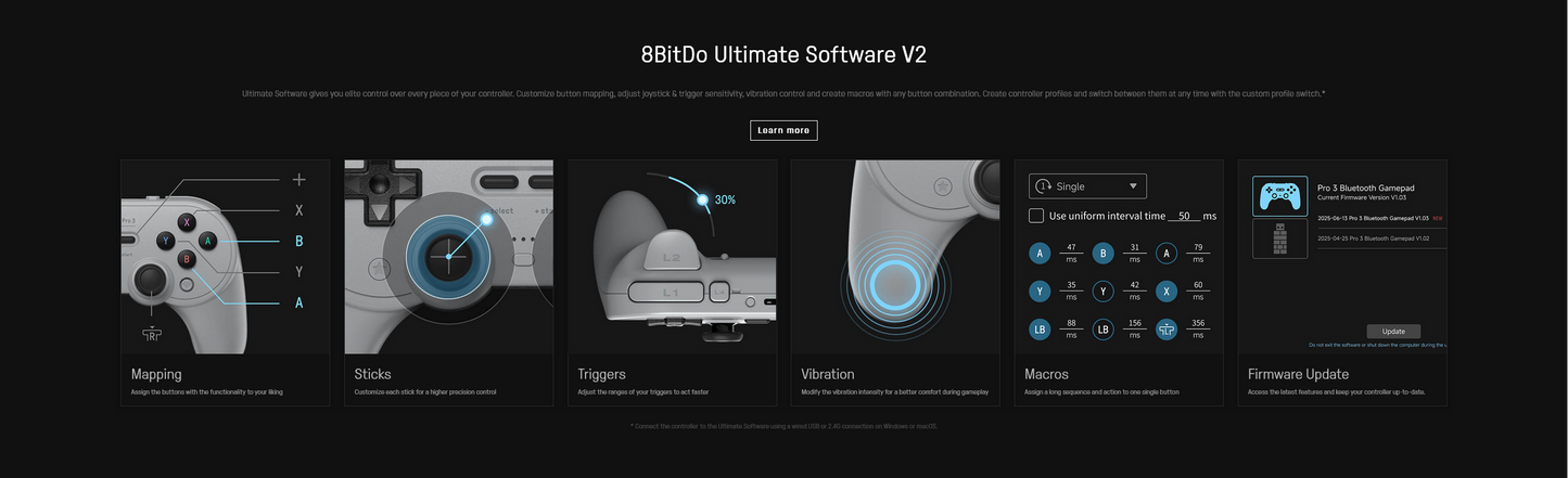 8BitDo Pro 3 Bluetooth Controller– TMR Joysticks, Pro Back Buttons, Charging Dock Switch 2, Windows, iOS, Android