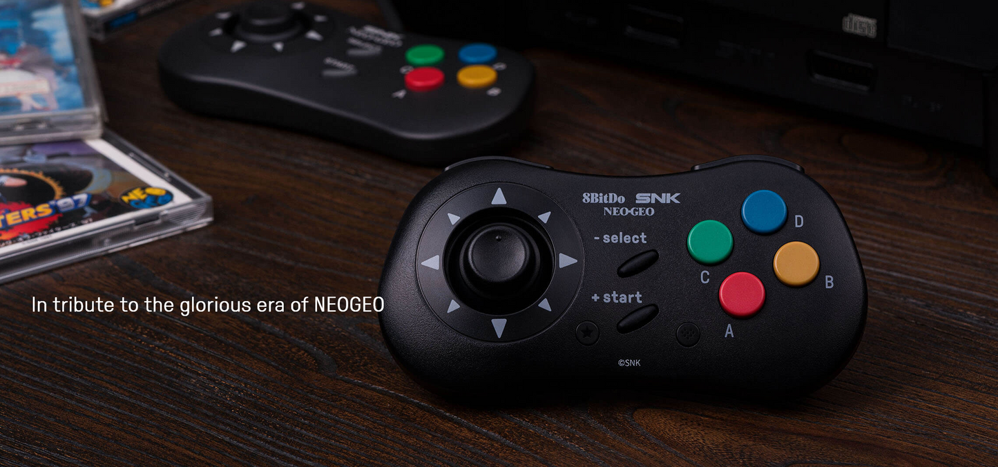 8Bitdo NEOGEO Wireless Controller for Windows, Android, and NEOGEO mini with Classic Click-Style Joystick - Officially L