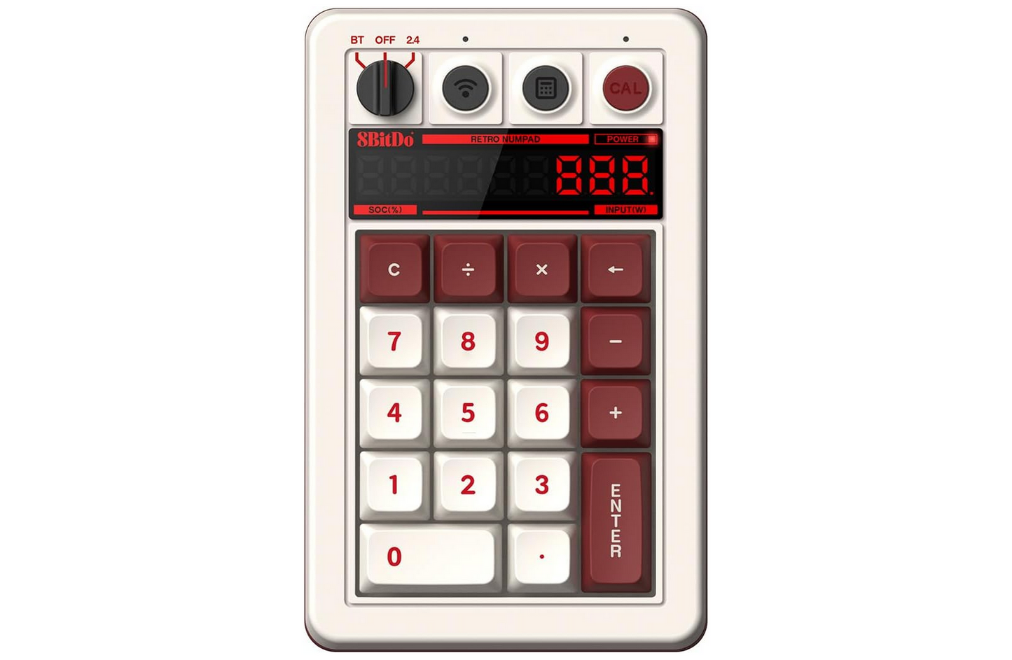 8BitDo Retro 18 Mechanical Numpad, Calculator, Bluetooth/2.4G/Wired Numpad for Windows and Android