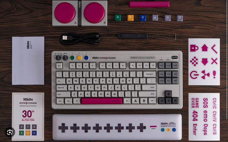 8BitDo Retro Mechanical Keyboard, Bluetooth/2.4G/USB-C Hot Swappable Gaming Keyboard 87 or 108 Keys