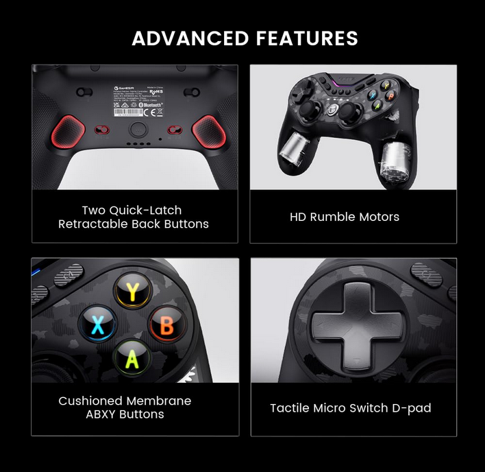 GameSir Tarantula Pro Wireless Controller for Switch/PC/iOS/Android with Charging Dock, Bluetooth 2.4G Wired Controller